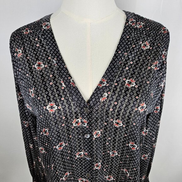 Veronica Beard Maree Smock Cuff Silk Blouse Black Silk Size 6 MSRP $450 - Picture 5 of 14